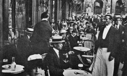 Sidewalk Annex, Café de la Paix, Paris, with Opera House
in Background—Summer of 1918